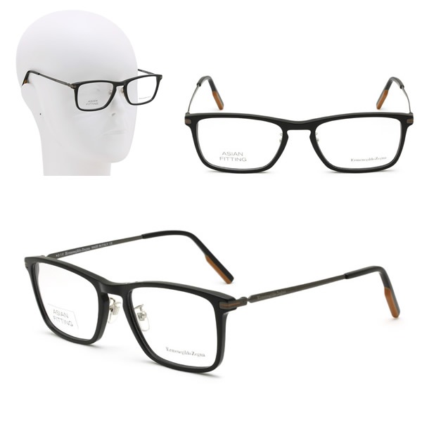 フレームのみ EZ5192-D/V 001 57 ブラック Ermenegildo Zegna メガネ 眼鏡 アジアンフィット