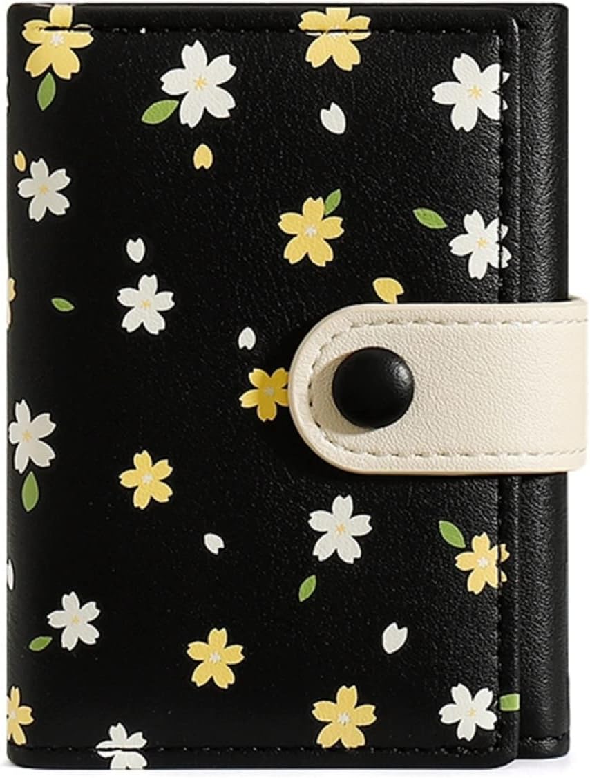 【20%OFFクーポン】小さい財布 レディース 財布 三つ折り 花柄 ボタン 大容量 小銭入れなし カード入れ 多機能 取り出しやすい お札が折れない 軽い コインケース ウォレット かわいい おしゃ