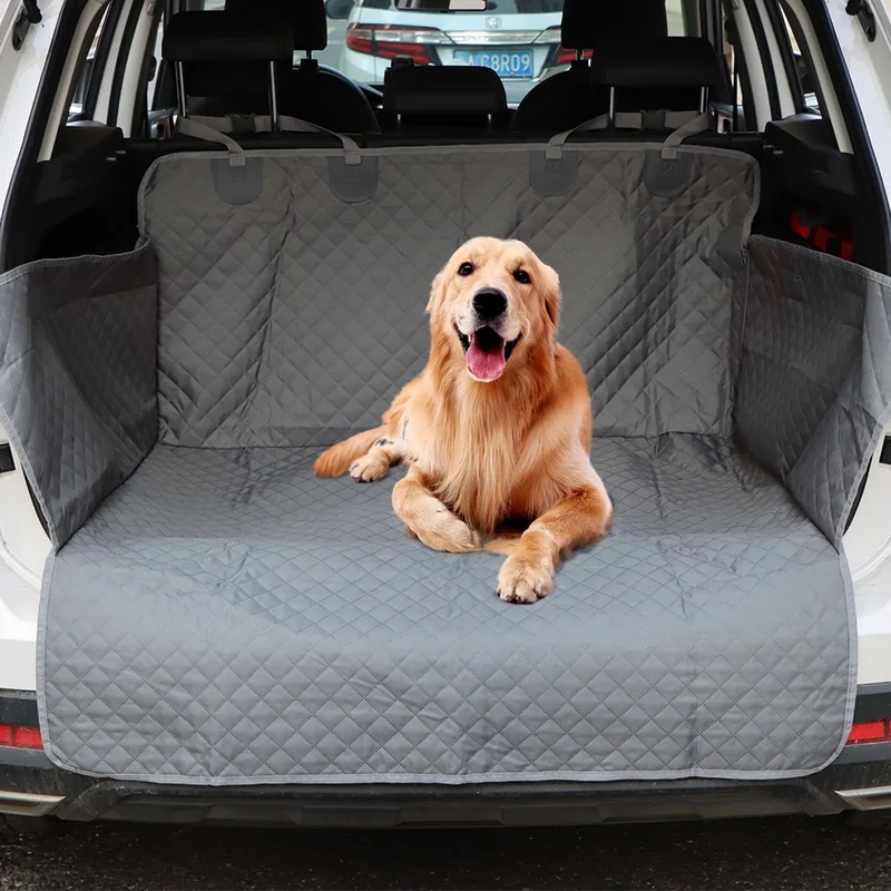 犬用の車のシートカバー,トランク用の保護アクセサリー,洗える,防水,カーゴライナー付き