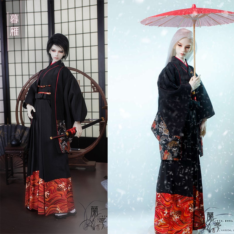 BJDドール衣装セット 着物 和風 暮雁 羽織袴 YOSD/MSD/SD/SD17/70cm人形用