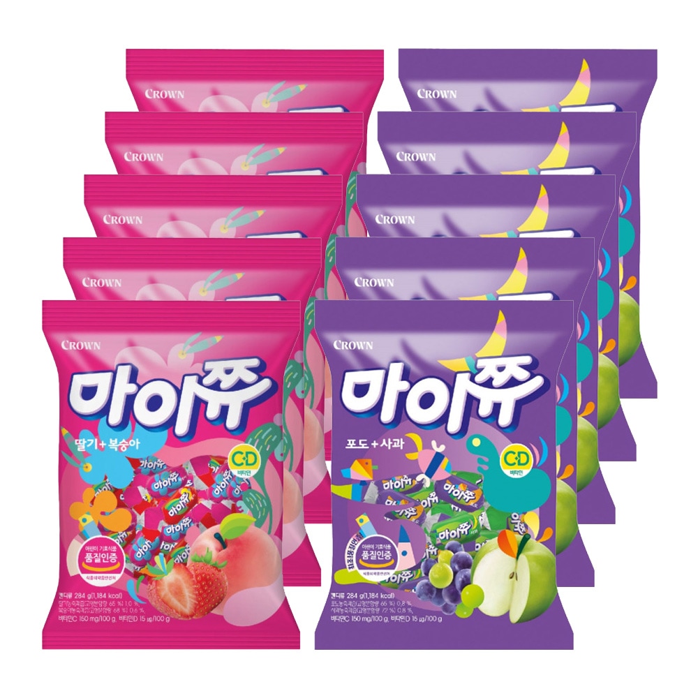 マイチュー 284g (イチゴ + モモ) 5袋 + (ブドウ + リンゴ) 5袋 計10袋 6,860円