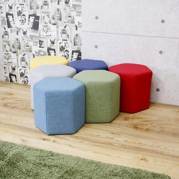 スツール チェア 六角形 カラースツール オットマン 補助椅子 おしゃれ 腰掛 リビング 子供部屋