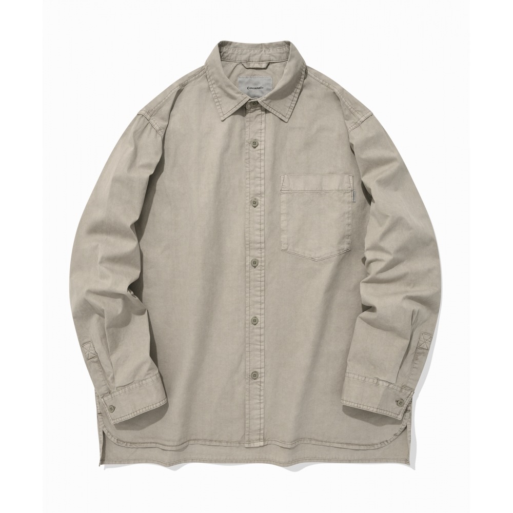 COVERNAT ポケット ダイイングシャツ ライトグレー