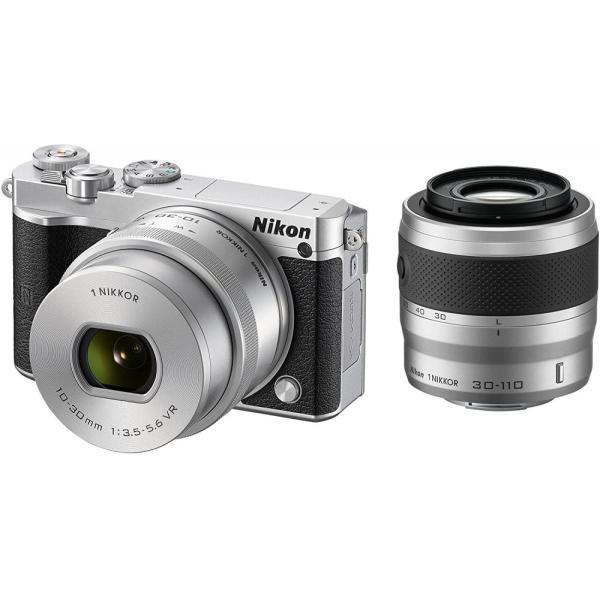 【中古】ニコン Nikon ミラーレス一眼 ニコン Nikon1 J5 ダブルズームキット シルバー J5WZSL
