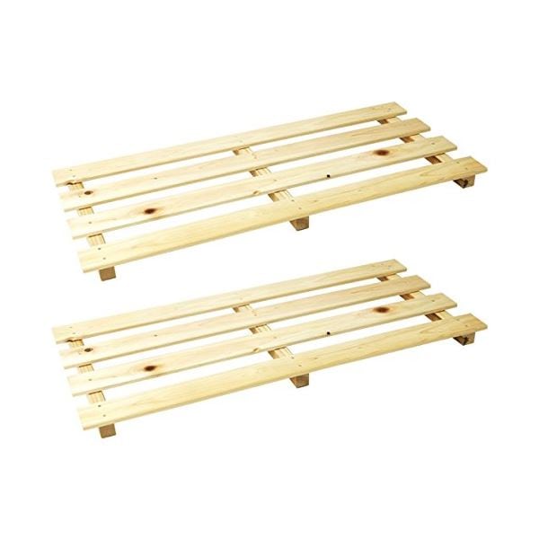 （まとめ） ひのき 押入れすのこ/スノコ板 2枚組 幅75奥行33高さ3.4cm 殺菌作用 DIY 日本製 10個セット