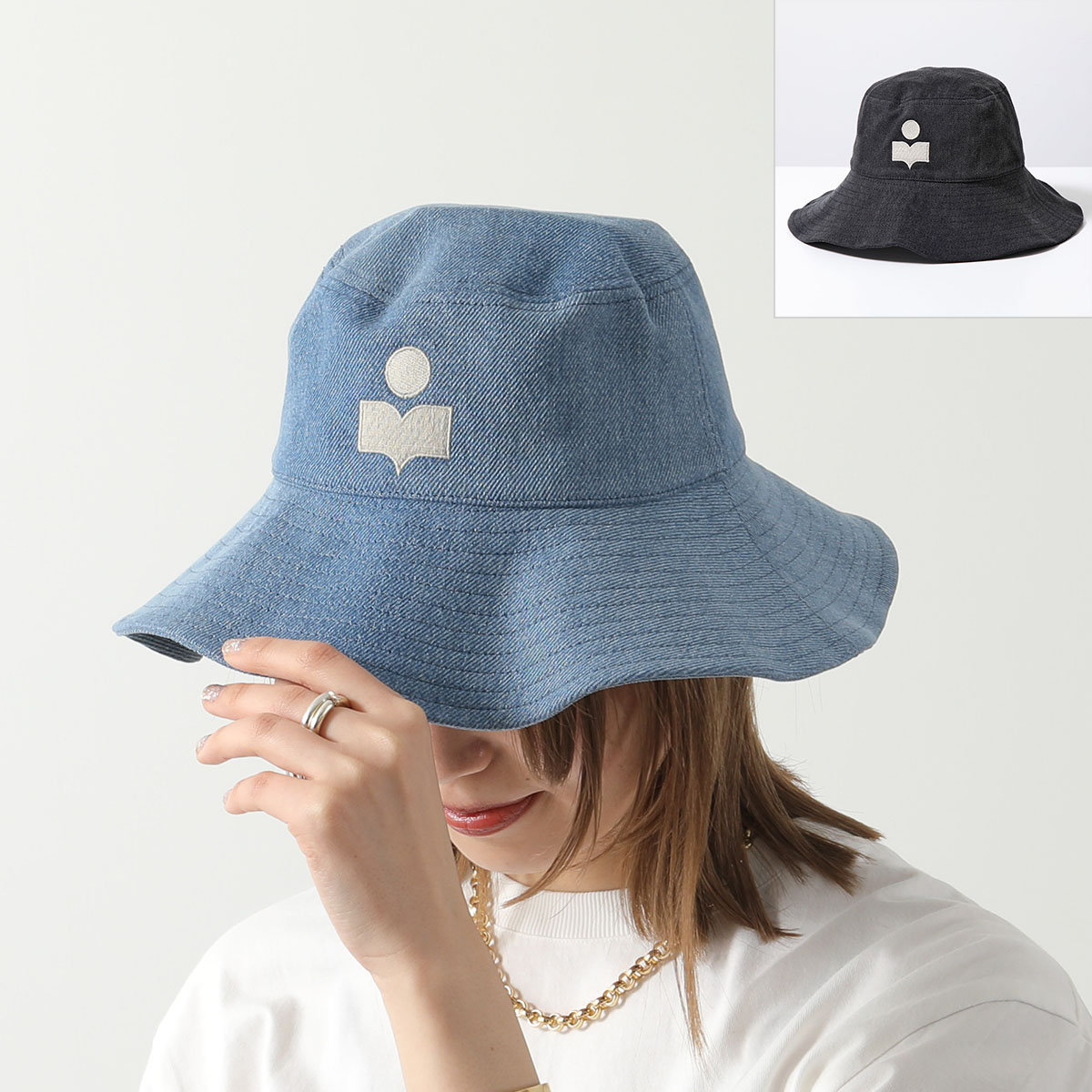 ISABEL MARANT イザベルマラン バケットハット DELYA CU003XFB A1C17A レディース コットン アイコン刺繍 つば広 帽子 カラー2色