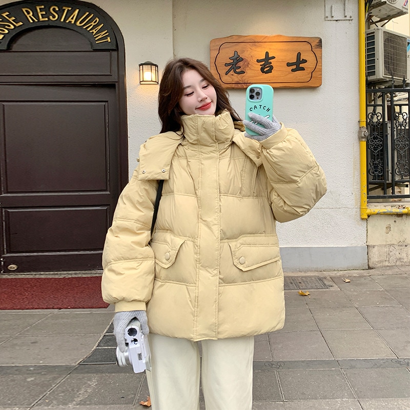 ダウンジャケットレディース冬2025新しいスタイル小さな短い厚手の白いダックダウンニッチファッションコート暖かい