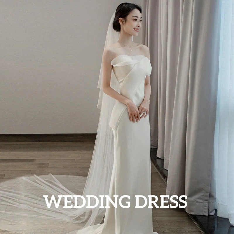 【激安販売】エレガント 上品 きれいめ フランス風 ベージュ 結婚式 ウェディングドレス レディースドレス メッシュ ロングドレス 高級感 チューブトップ フィッシュテール 礼服 司会 撮影 着痩せ