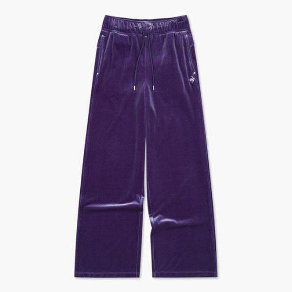 パンツ TQT QP422OFPO1-DPP 女性 ベルベット ストレート パンツ DARK PURPLE