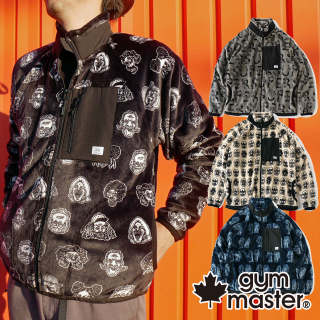 ジムマスター gymmaster スタンドジャケット メンズ レディース G721668 ハッピーペイントボアスタンドJKT アウター 覆面レスラー マスクマン おじさん 長袖 ジップアップ ボアジャ