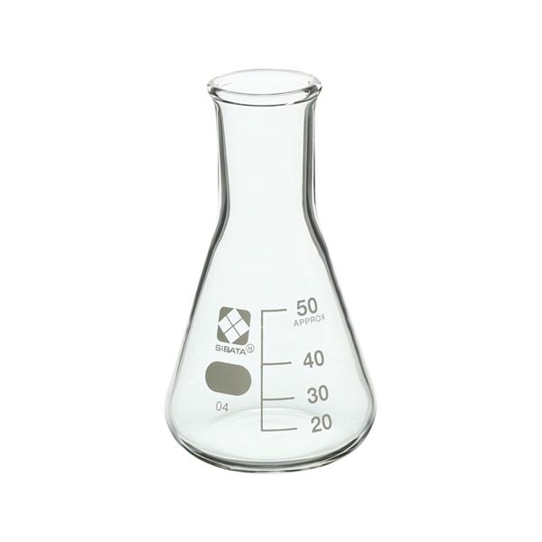 三角フラスコ 目安目盛付 50mL 10入 [010530-50A]