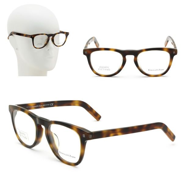 フレームのみ EZ5137-F/V 052 51 Ermenegildo Zegna メガネ 眼鏡 アジアンフィット ハバナ キャメル