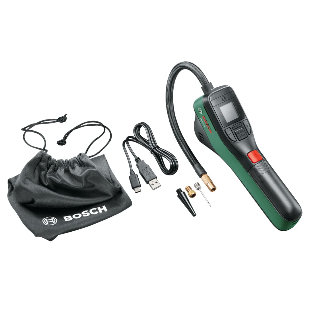 Bosch コードレス エアポンプ 自転車・ボール 電動 空気入れ 最大圧力 150PSI/10.3bar / 圧力オートストップ（自動停止）機能搭載/米式・仏式・英式バルブ対応/充電式 USB-C/