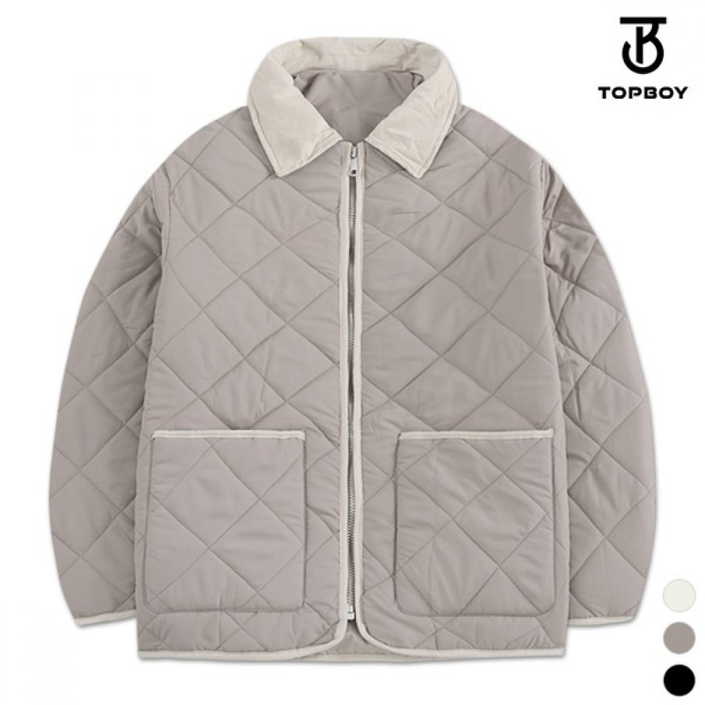(TOPBOY) ダイヤモンドキルトオーバーフィットカラーパッド入りジャケット (RT901)