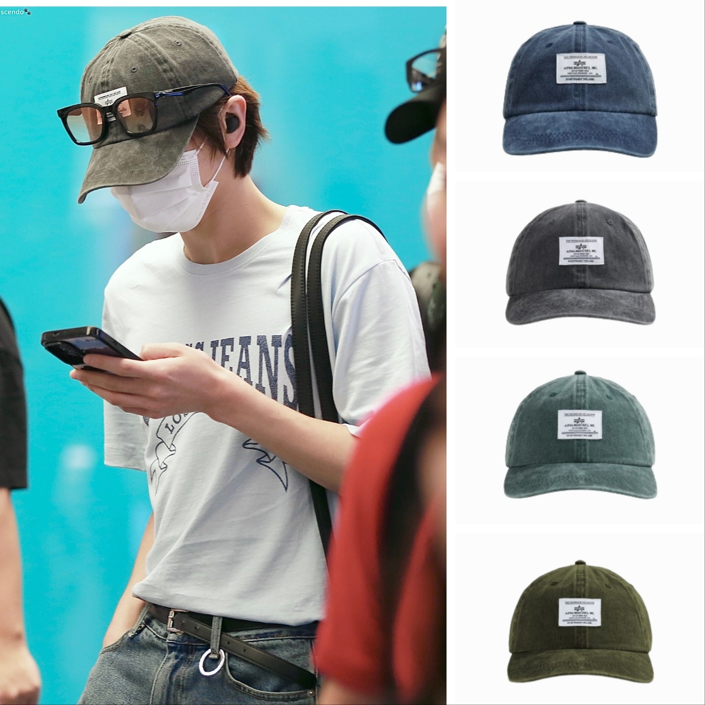 [ALPHAINDUSTRIES] BOYNEXTDOOR ソンホ 着用 BATTLEWASH CAP 四色