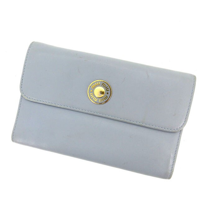 三つ折り財布 ブルー 中古