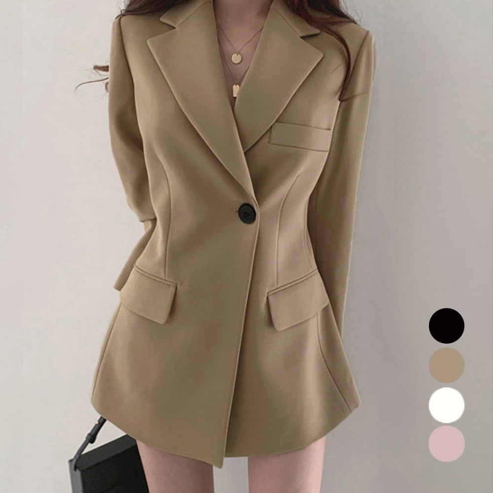 テーラードジャケット レディース 長袖 カジュアル ポケット付き 春秋冬 141982