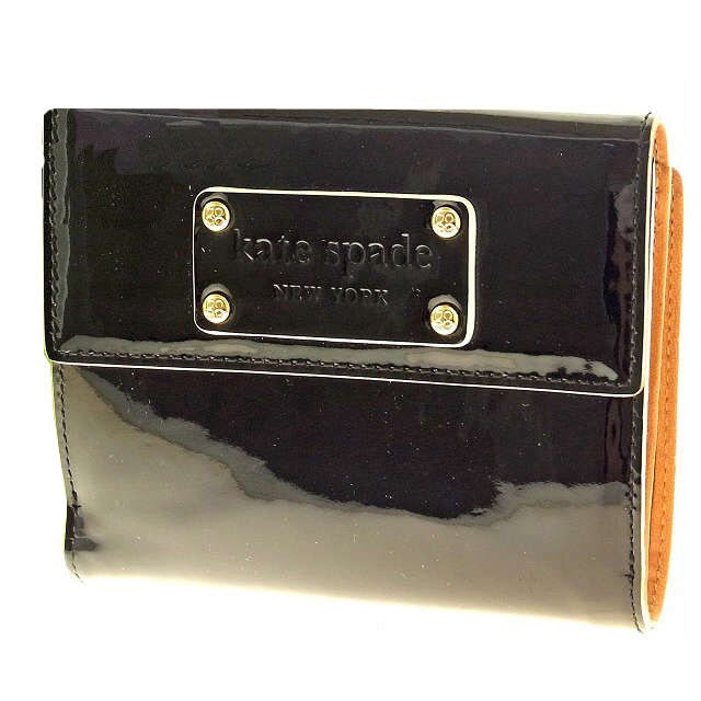 Wホック財布 ロゴ ブラック 中古