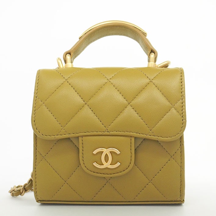 【美品】シャネル ココマーク トップハンドル チェーンクラッチ マトラッセ レディース 【ショルダーバッグ】