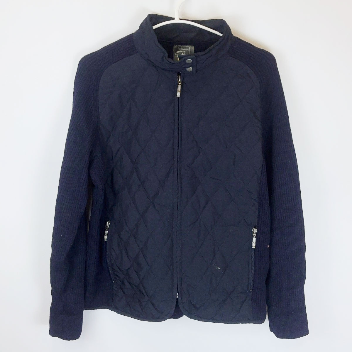 【中古】Tattini Riding タッティーニ ジップアップ 防水 ナイロン ジャケット S ネイビー レディース 乗馬 馬術 取り外し可能 フード付き