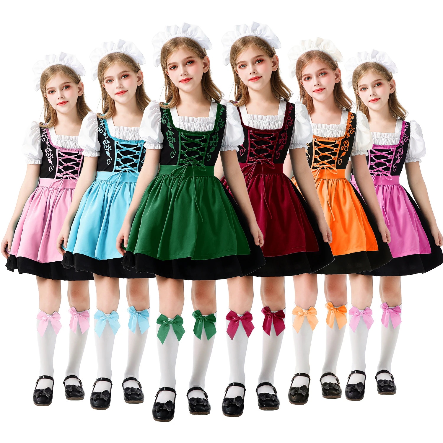 ハロウィン バイエルン 子供用 コスチューム ドイツ ミュンヘン オクトーバーフェスト メイド コスチューム 女の子 ディアンドル ドレス