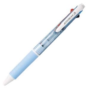 （まとめ） 三菱鉛筆 3色ボールペン ジェットストリーム 0.7mm （軸色 水色） SXE340007.8 1本 (15セット)