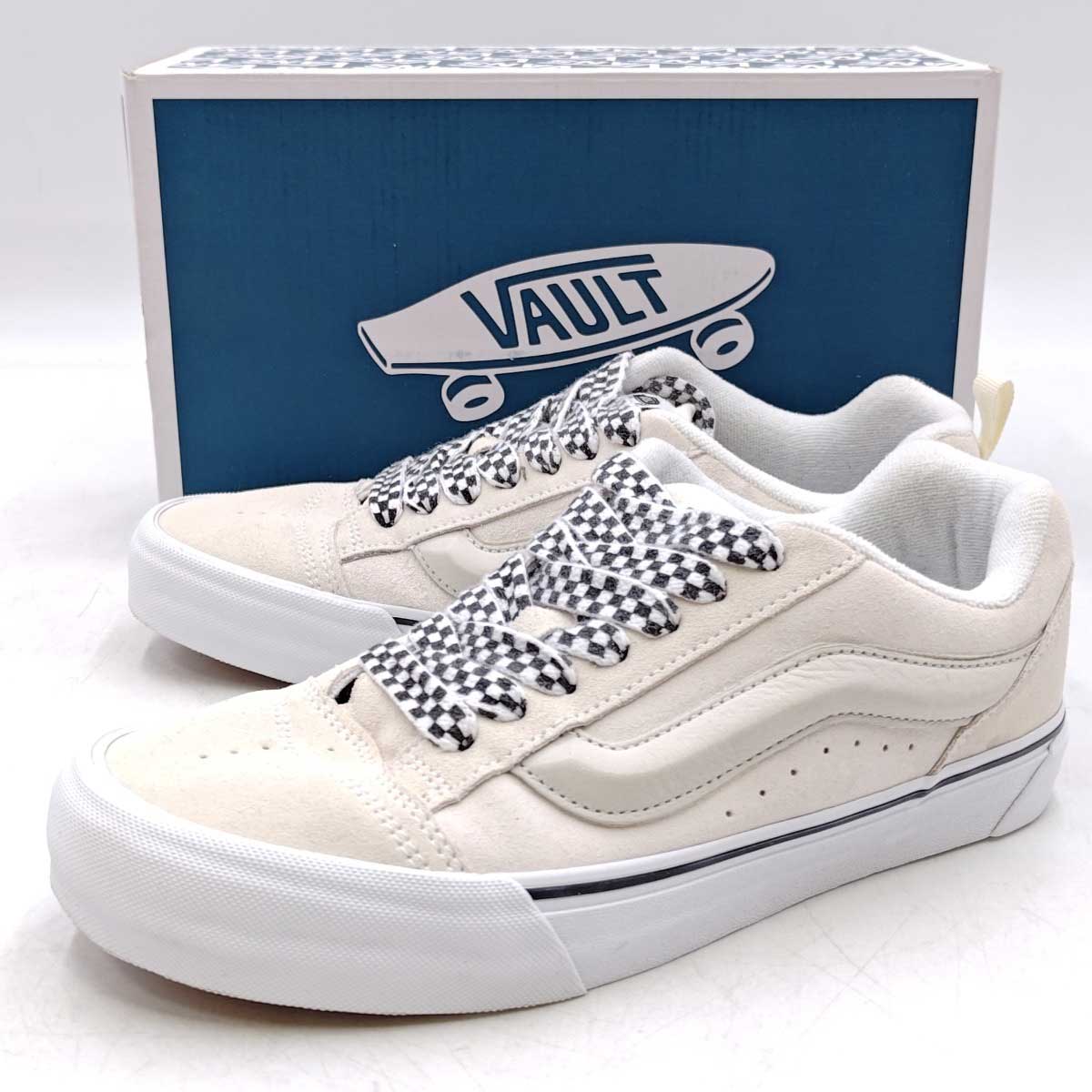 【中古・未使用品】ヴァンズ KNU SKOOL VLT LX ニュースクール スエード Suede 27cm Marshmallow White メンズ VANS
