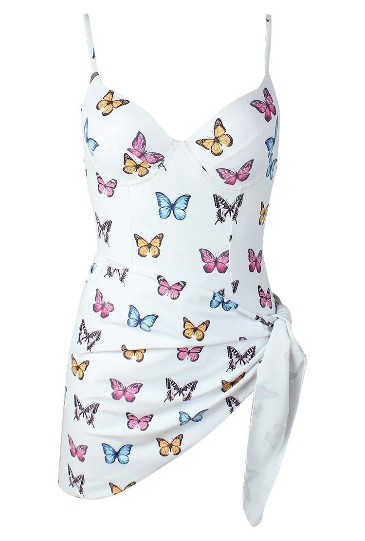 スタイルアップ 風 ワンピース ビキニ ひょうたん型サポート スカート スイムウェア 保守的 水着 セクシー レディース 体型カバー ショートパンツ付き