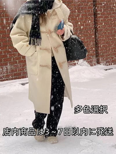 ウール牛角ボタンコート秋冬東大門韓国大学秋ツイードジャケット