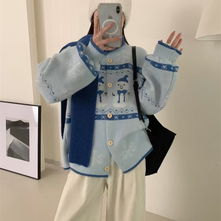 2024年秋冬の女性用クロスボーダーレッドクリスマスセーター女性用の新しいスタイルの小さなルーズニットトップ 5,215円