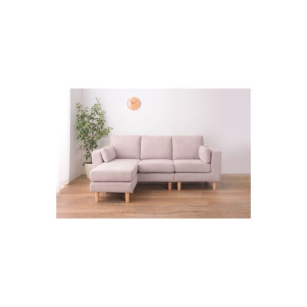 カウチソファセット 約W190xD80/134xH82xSH41cm ベージュ 組立品