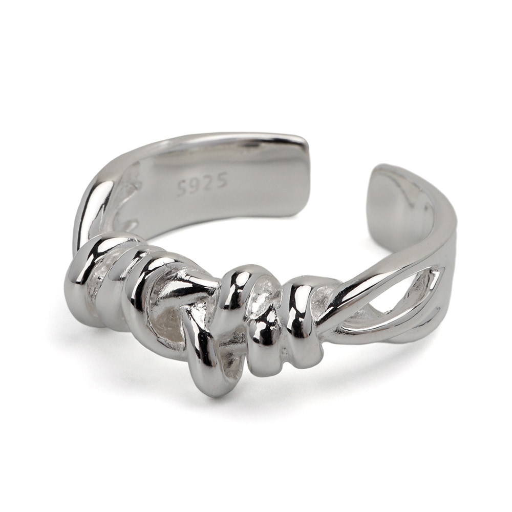 シルバー925 幾何学 ノットリング [cr620]