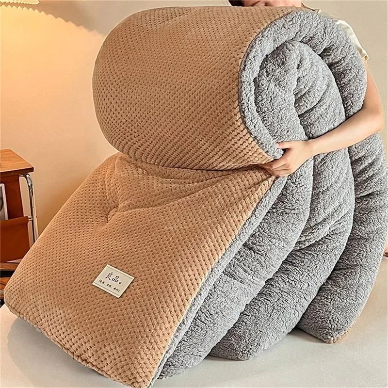 厚手 ダブルサイズ 増量タイプ AB両面設計 ボア こたつ布団 無地 ボリューム感がたっぷり 長方形 冬用寝具 極細フランネル 掛け布団 シングル おしゃれ布団こたつ布団