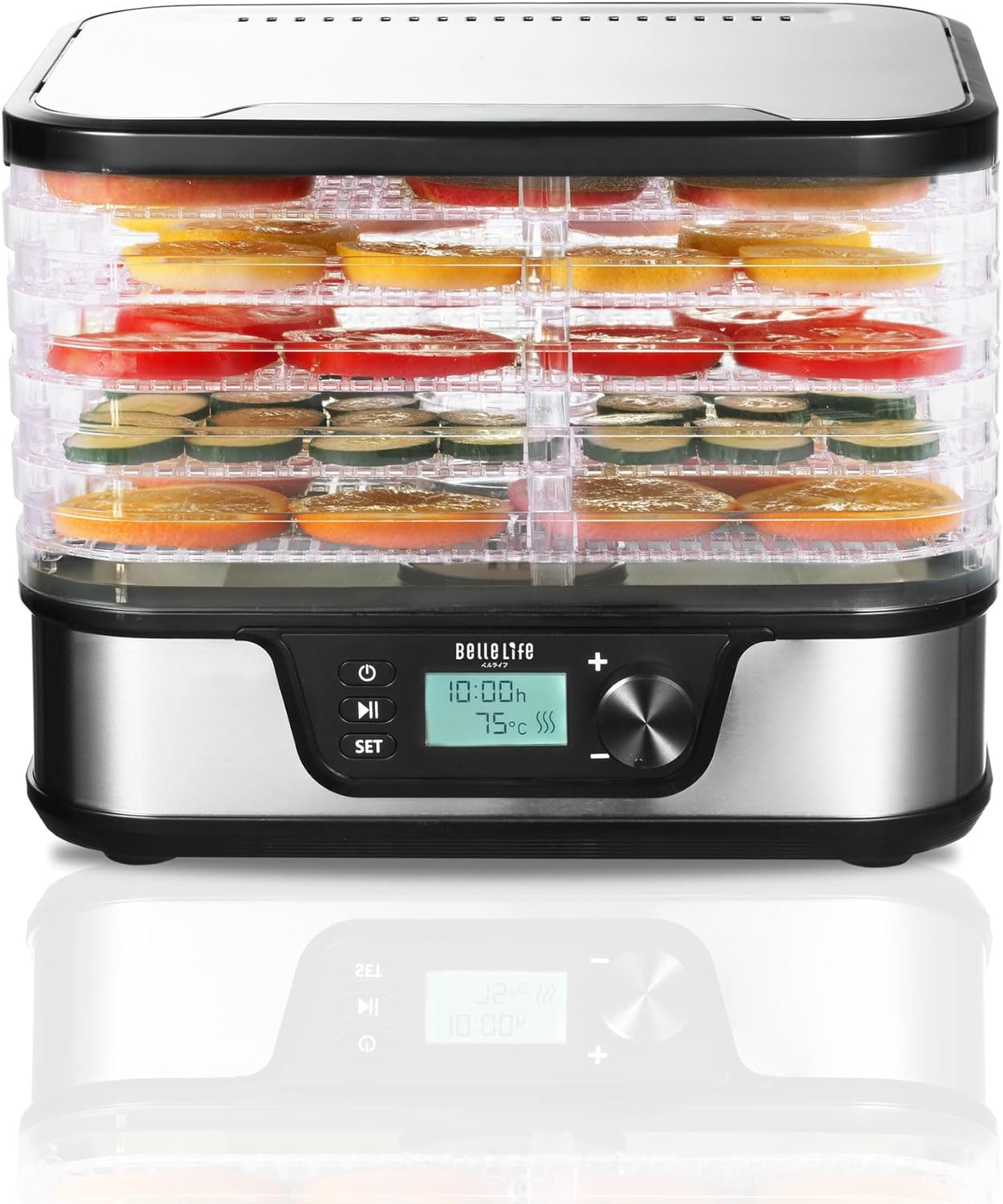 フードドライヤー 食品乾燥機 BLF-400LCD-B ペット食品用 ペットおやつ ペット用 猫 犬 梅干し 野菜乾燥機 干し柿 ドライフルーツ ドライフード 果物 野菜 肉 乾燥機 タイマー 56