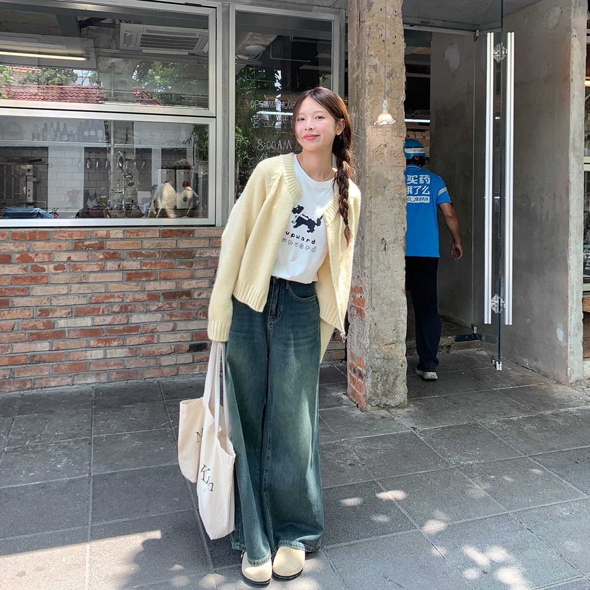 ダブルジッパーニットカーディガン2024秋韓国風万能おしゃれデザイントップス