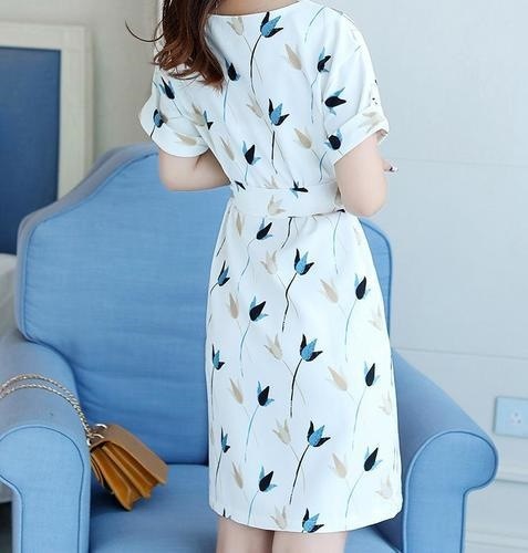 1266. 花柄ウエストリボンワンピース(ホワイト） 100,000円