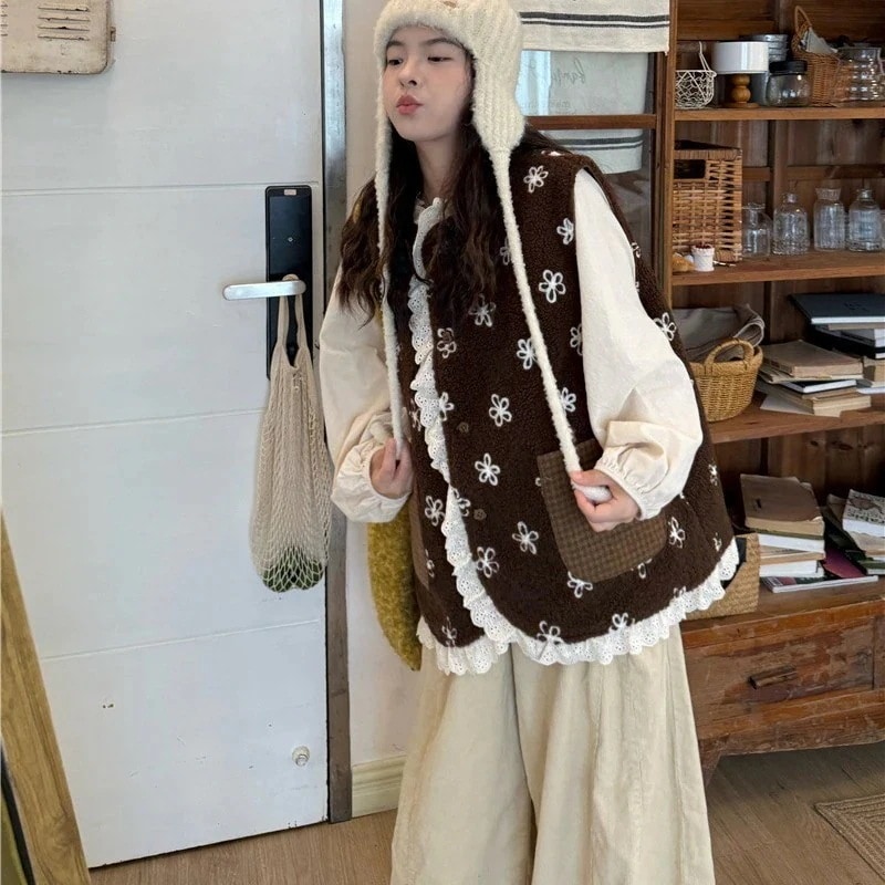 ルーズリバーシブルボア ベスト