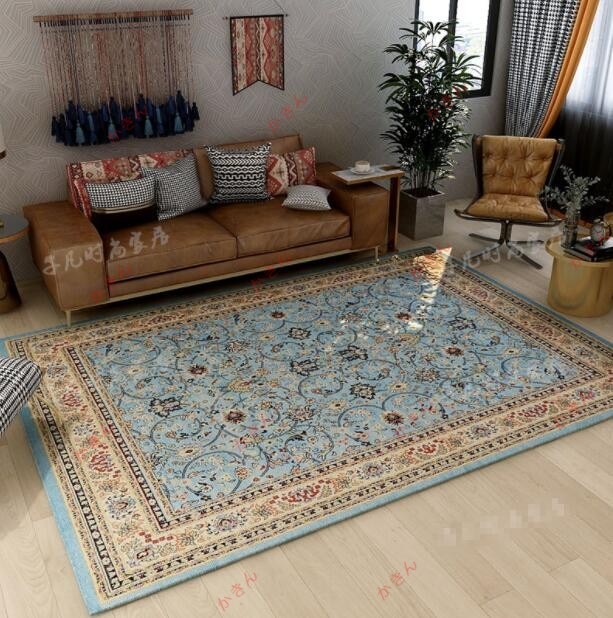 ペルシャ絨毯の本場からイラン製/シルク調/高密度ノット/玄関マット/ウィルトン/滑り止め付