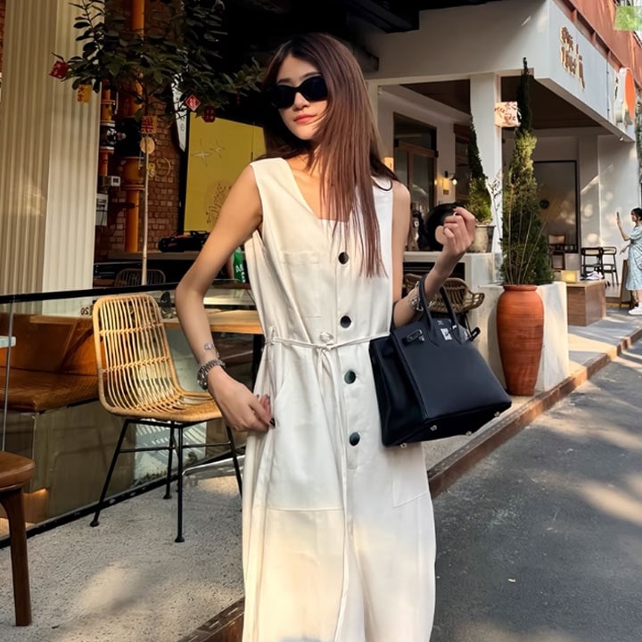 【急速出荷!】オールインワンパンツ セットアップ ノースリーブ ワイドパンツ バギーパンツ ガウチョパンツ レイヤード おしゃれ リゾート 夏 前ボタン 上品