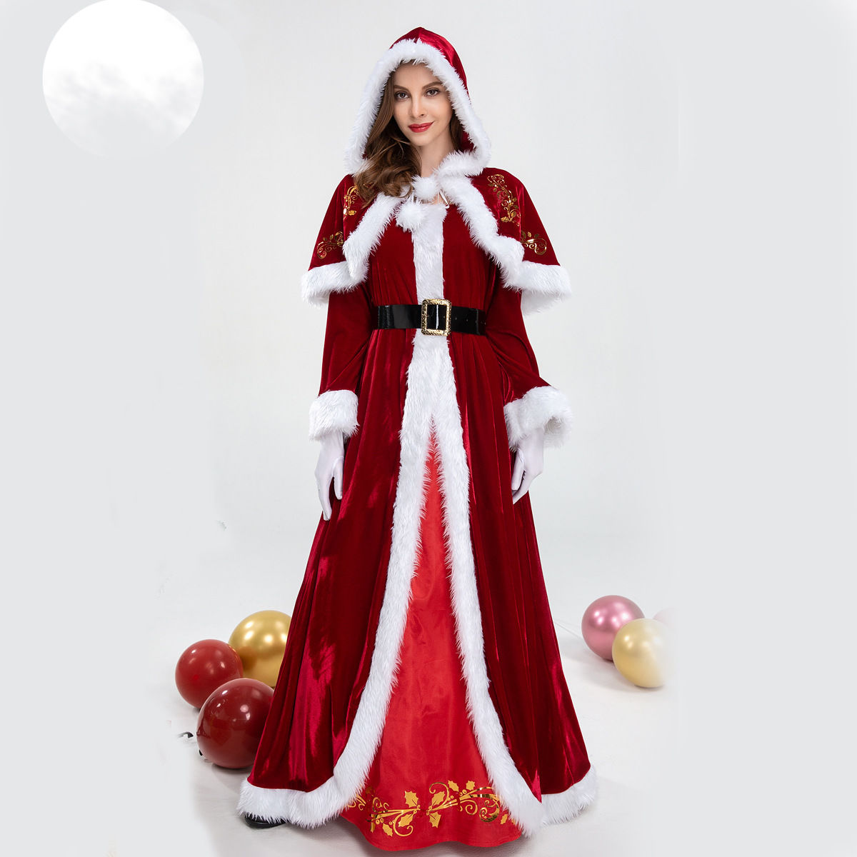 2024年新作クリスマス服欧米コスプレクリスマス女王ロングスカートサンタクロースカップル服