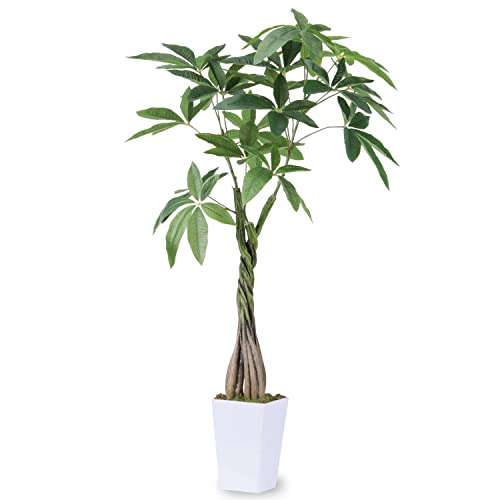 フェイクグリーン 人工観葉植物 観葉樹 造花 光触媒 空気清浄 【パキラ 多幸の木】高さ98cm 屋内 オフィス 鉢植え 植木