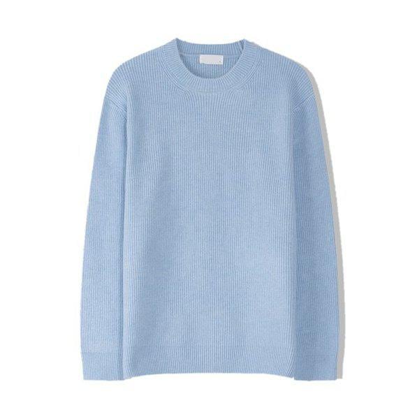 メンズ ゴースパン ピレン ウォッシャブル ウール ラウンド ニット Tシャツ SG-KN-Q041-ソラ