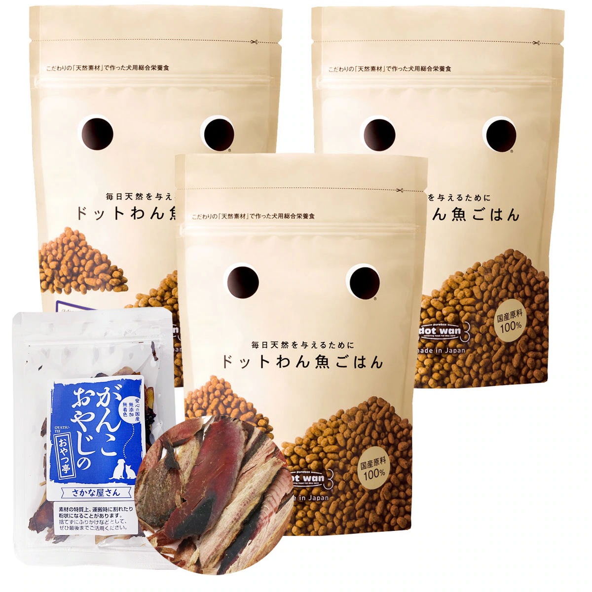 ドットわんごはん 魚ごはん 500g3袋【お試し国産お魚厚削り15g付き】 7,986円