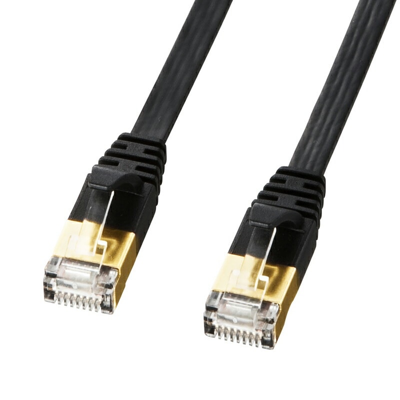 （まとめ買い）CAT7ウルトラフラットLANケーブル 15m ブラック KB-FLU7-15BK [x3]