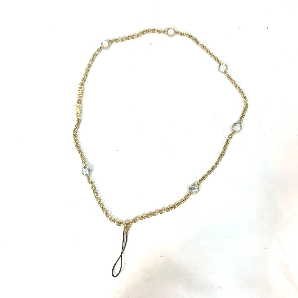 ストラップ 5ZT044 ストラップ ロゴ ラインストーン チェーン クリスタル メタル ゴールド