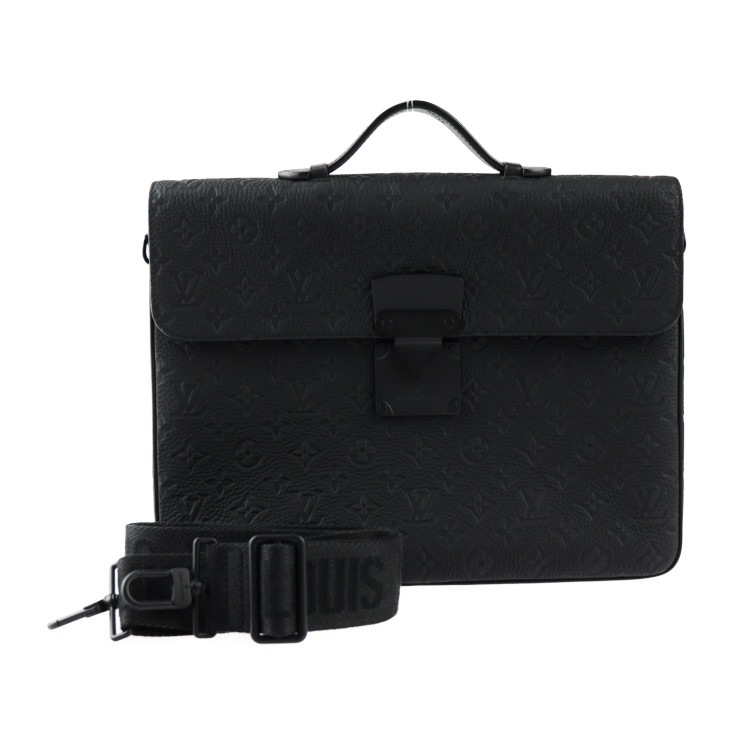 超美品 LOUIS VUITTON ルイ ヴィトン ビジネスバッグ M20835 Sロック ブリーフケース モノグラム トリヨンレザー ブラック 2WAY ショルダーバッグ 本物保証 中古