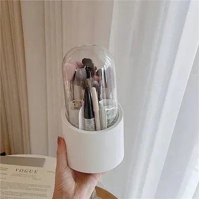 【20点セット】メガ割ブラシ収納メイク道具入れペン立てふた付き化粧ブラシホルダー韓国インテリア筒型アクリル製3881