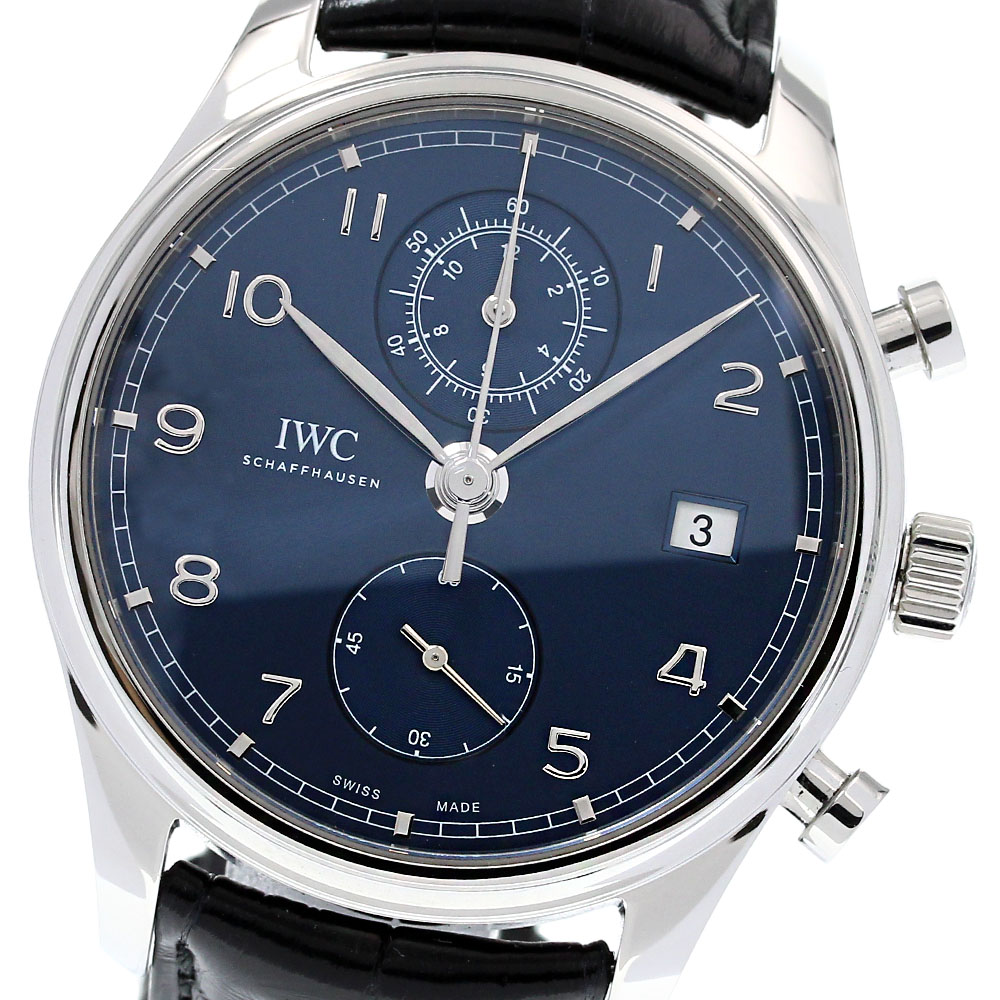 IWC SCHAFFHAUSEN IW390303 ポルトギーゼ クラシック クロノグラフ 自動巻き メンズ 美品 保証書付き_832055【中古】