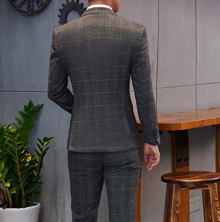 コストパフォーマンスチェック柄 パンツスーツ フォーマルスーツ スーツセット 通勤スーツ パーティー ビジネススーツ 男性スーツ メンズスーツ カジュアルスーツ 大きいサイズ 無地 二つボダン 面接ス