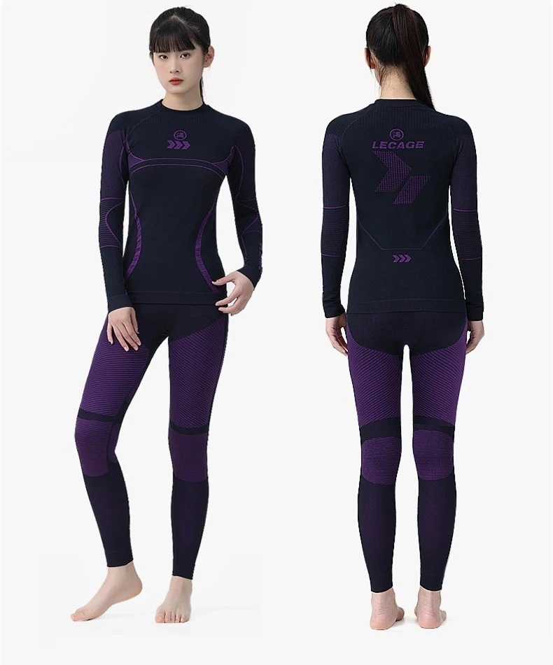 スノーウェア インナーシャツ 長袖 吸湿発熱 レディース インナーパンツ スキー スノボ 防寒 インナータイツ 上下セット